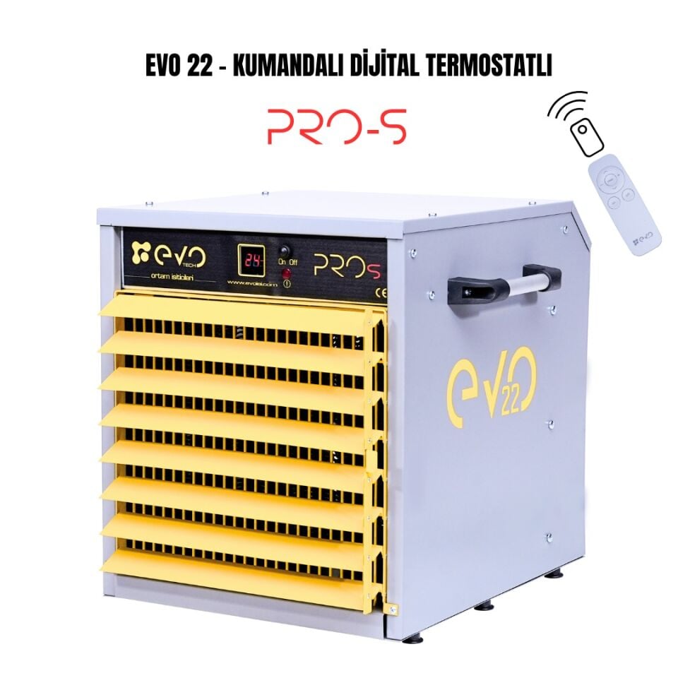 EVO22 PROs 22 kW Kumandalı Dijital Endüstriyel Fanlı Isıtıcı